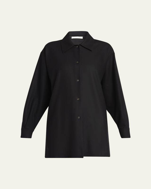 Komako Button Down Wool Cashmere Blouse